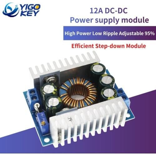 12A DC-DC Power Supply Module High Power Low Ripple Adjustable 95% Efficient Step-down Module 5-40V to 1.2-36V