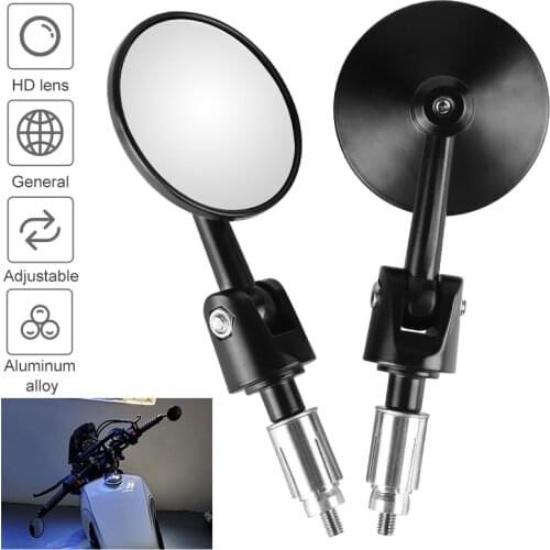 Motorcycle Rearview Mirror Side Mirror Handle Bar End 7/8 Inch Universal Aluminum for Kawasaki Yamaha Honda Suzuki Chopper