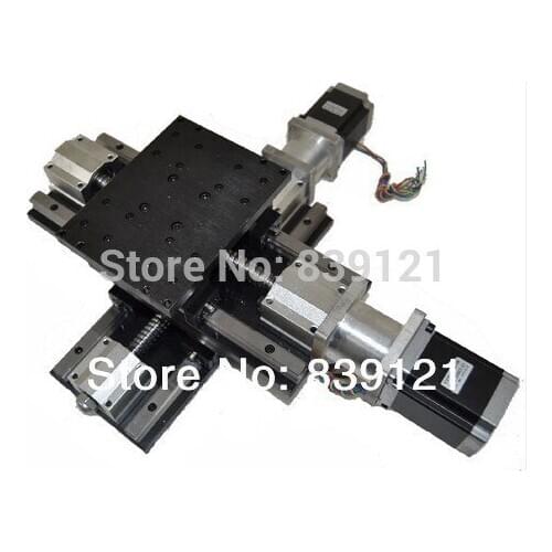 Motorized Stage Circular Guide type 300*300 mm travel x y cross worktable/ stage for cnc wooden router cutter