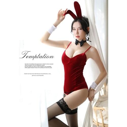 New product uniform cosplay velvet fabric bunny girl sexy underwear one-piece garter set