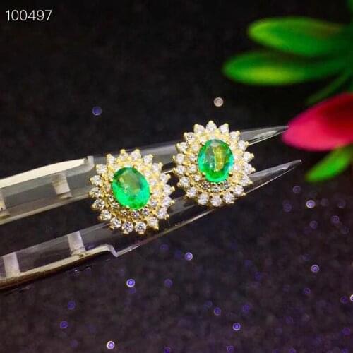 Engagement Best Gift Emerald Earring Natural And Real Emerald Earring 925 sterling silver Fine jewelry For men women