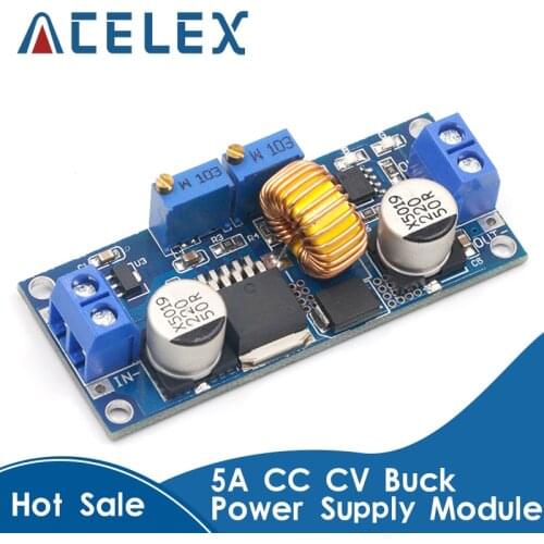 CC/CV 5A Lithium Charger Board XL4015 Adjustable 6-38V To 1.25-36V DC Step Down Power Supply Buck Module