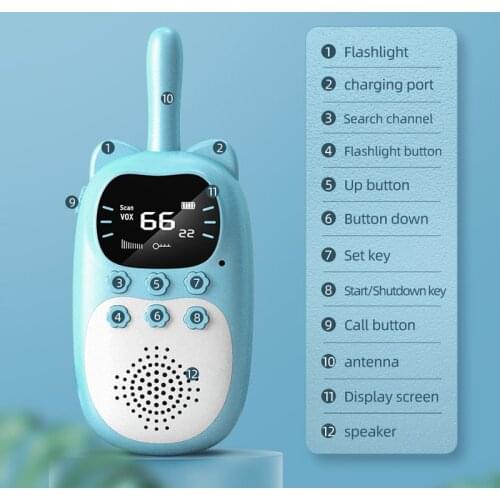 Portable Handheld 2pcs Kids Walkie Talkies Kids Toy Rechargeable Walkie Handheld Talk Parent-Child Educational Interactive Toys