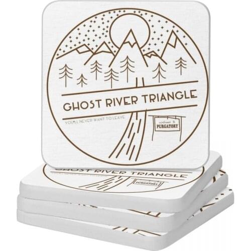 Ghost River Triangle Welcome Diatomaceous Earth Square Round Coaster Quick-drying Cup Bonsai Mat Soap Toothbrush Pad 10x10cm