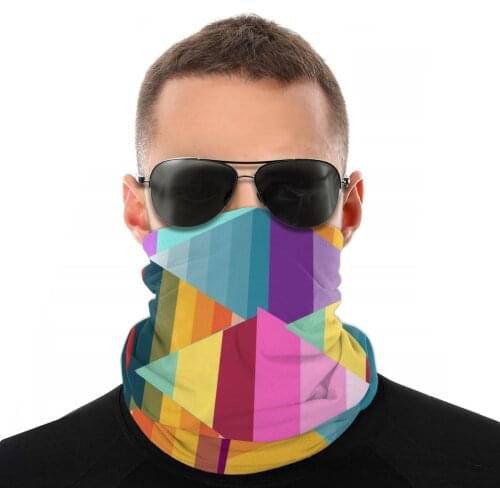 Mixed Colour Diamond Magic Scarf Half Face Mask Unisex Halloween Neck Warmer Seamless Bandana Polyester Headband Outdoor Hiking