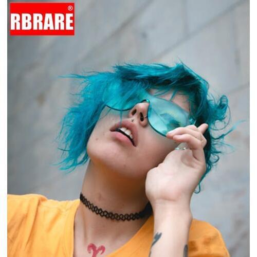 RBRARE Candy Color Sunglasses Women High Quality Rimless Siamese Sun Glasses Modis Transparent Holiday Street Beat Sun Glasses