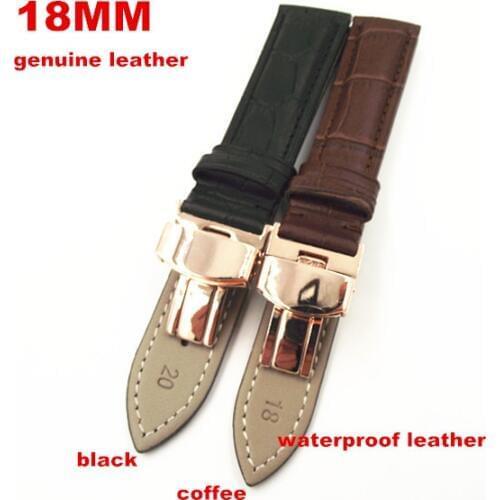 18MM 20MM 22MM 1PCS genuine cow leather watch band watch straps waterproof leather men and woman watch bands rose gold buckle