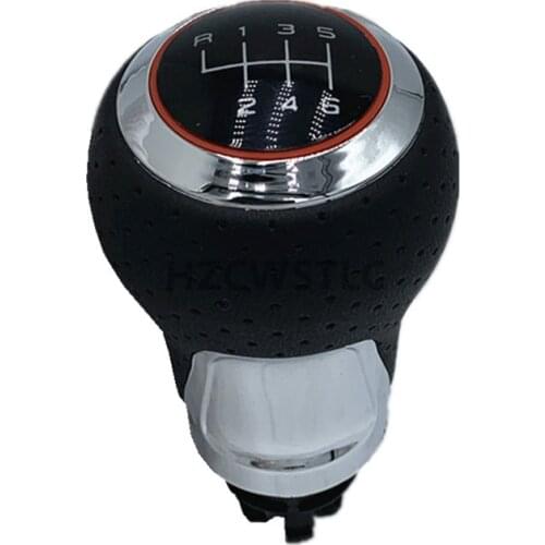 For Audi A4 S4 B8 8K A5 8T Q5 8R S Line 2007-2015 New 6 Speed Leather Gear Shift Knob Manual Leather Red Line