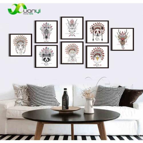 Nordic Decoration Indian Animals Modern Canvas Painting Abstract Art Print Poster Wall Picture Home Decor No Frame BEI0020
