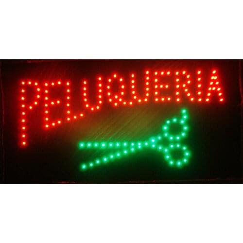 2017 LED neon peluqueria shop sign customed low power 10X19 inch semi-outdoor Ultra Bright barber shop led display