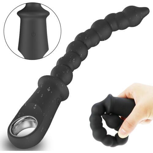 Lengthen Vibrator Anal Pull Beads USB Rechargeable Anal Plug 10 Speeds Vibration G Spot Stimulation Adult Gay Sex Toys for Man