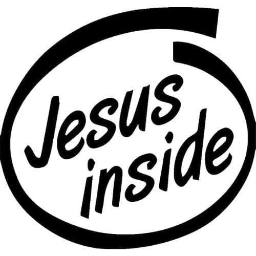 JESUS INSIDE Vinyl Decal Loving Black/Silver Car Sticker Car-styling 16cm*15cm