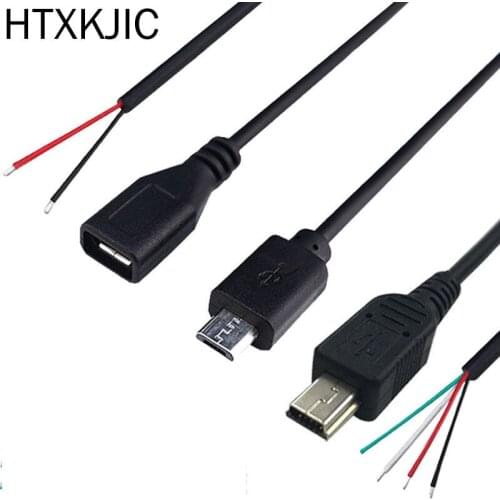1/5pcs Micro USB 2.0 A Female male Jack charging Connector cable 4 Pin 2 Pin 4 Wires Data Charge Cord DIY for Android interface