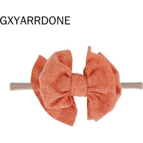 10 Colors Lovely Messy Bow Headbands DIY Double Deck Bowknot Nylon Hair Bands Baby Girls Children Head Wraps Hair Accessories