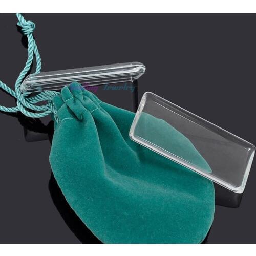 10pcs fashion jewelry 24mm*48mm(5mmThick) Clear Rectangle Magnifying Glass cabs Cabochon For Pendant Tray DIY Photo