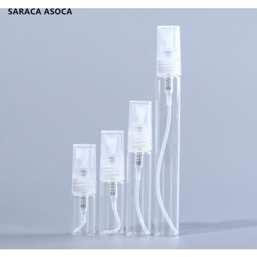 Wholesale and Retail 100pcs/lot Transparent Clear Glass Bottle 3ml Spray Clear Refillable Bottles