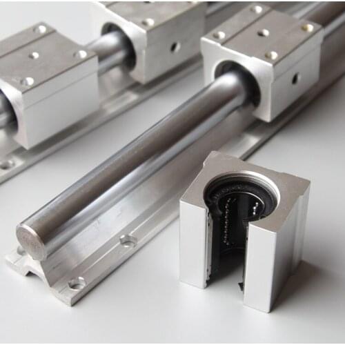 2pcs SBR20 20mm 700mm Support Linear Guide Rail + 4pcs SBR20UU Linear Bearing Slide blocks CNC router parts