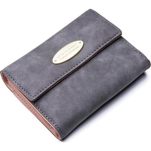 2020 Matte Leather Wallet Women Short Purse Card Holder Women Wallets Money Bag Coin Pocket Small Ladies Purse Clutch Pink WT050