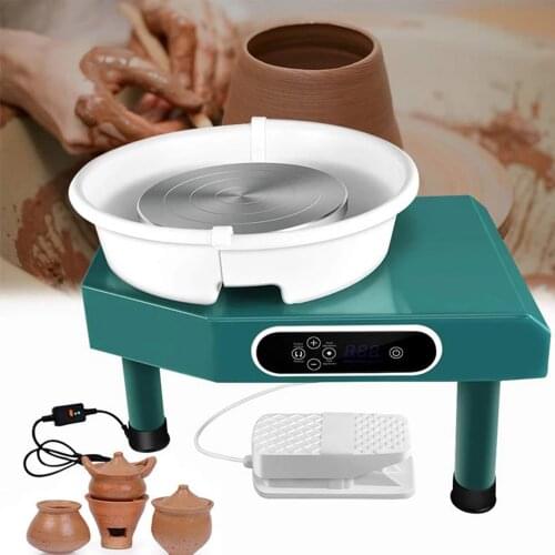 350W LCD Electric Pottery Wheels Forming Machine with Removable Basin Ceramics Work Clay Craft Art School Teach Pottery