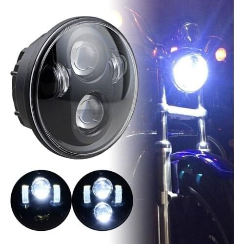 5.75" LED Headlight High/Low Beam 5 3/4' LED Headlamp Driving Light for Harley Motorcycle Projector Headlights