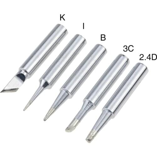 5Pcs Pure Copper Soldering Iron Tips 900M-T I/K/B/3C/2.4D Lead-Free Welding Tip Soldering Station Solder Tools