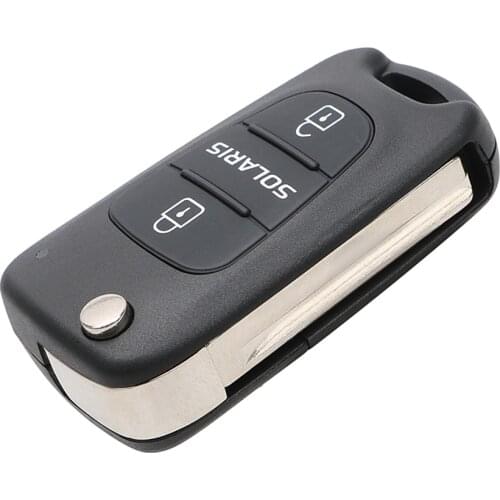 Car Keyless Key Case Shell Cover Housing Folding Blank Auto Replacement Accessories 3 Button Error Free For Hyundai Solaris