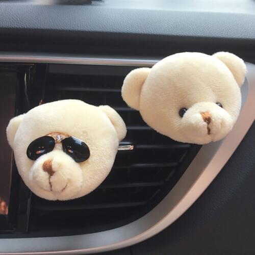 Car Ornament Sunglasses Bear Automobile Air Vent Outlet Perfume Clip Fragrant Diffuser Cute Decoration Air Freshener Accessories