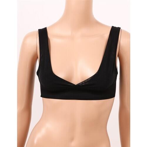 Womens Breathable Sports Bra Sheer Double Layer Mesh Chest Brace Up Posture Corrector Shapewear Vest Tops Bra Support Shaper