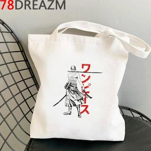 One Piece shopping bag cotton tote eco reusable bolsa shopper bag ecobag foldable sac tissu
