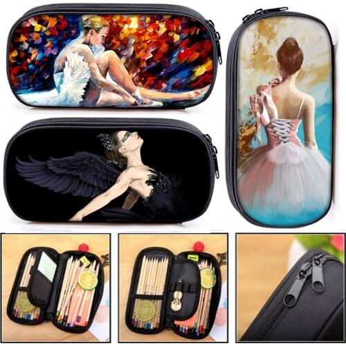 Cartoon Ballet Dancing Girl Cosmetic Cases Pencil Bag Children School Supplies Kids Pencil Box Case Girls Makeup Bag Gift