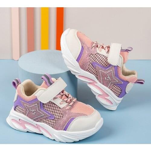 Childrens Spring Autumn Casual Shoes Boys Girls Super Fiber Mesh Sports Shoes Baby Shoes Shock Absorption Anti-Skid Casual Shoe