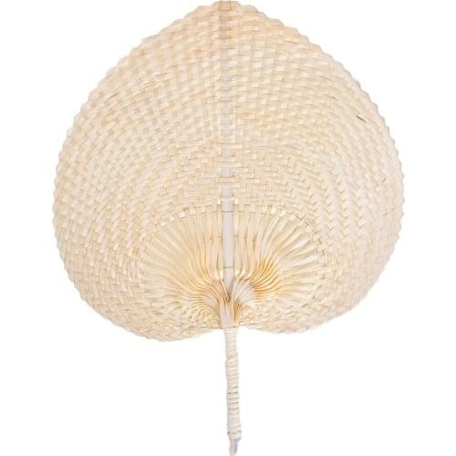 DIY Natural Bamboo Woven Fan Pure Handmade Heart Shaped Fans Summer Cooling Fan Free Shipping Hand Fan