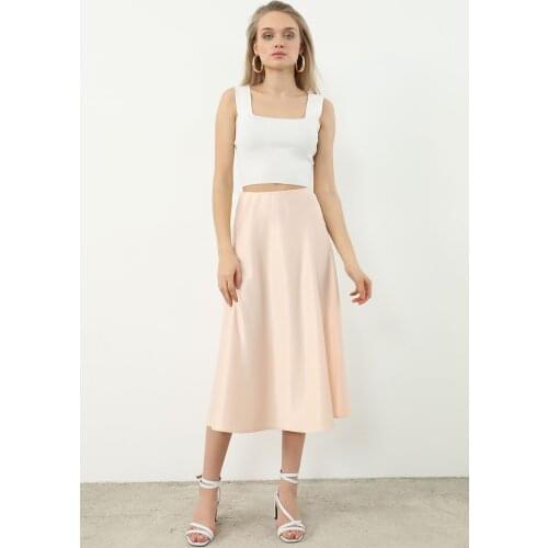 Satin Long Skirt Summer Women Midi Skirts Women 'S Clothing Fashion Girls Cute Kawaii Skirts For Ladies Streetwear Slim Bottoms