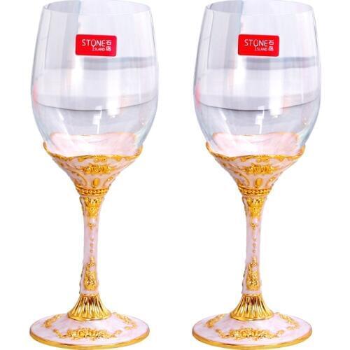 European High quality Creative Lead-free Crystal Red Wine Glass wine Cup 2 pcs goblets Small luxury crystal Family Drinkware