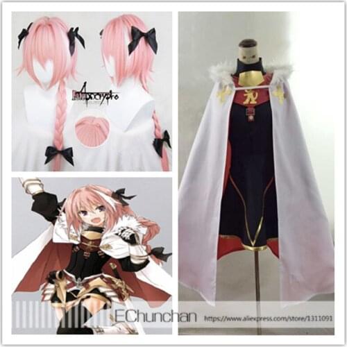 Fate Grand Order Astolfo Costume Fate Apocrypha cosplay costume Custom Made together with the cosplay wig
