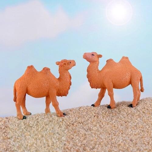 2Pcs Camel Animal Figurine 4*3.7cm Model Home Ornament Glass Decor Miniature Craft Garden Fairy Decoration DIY Accessories
