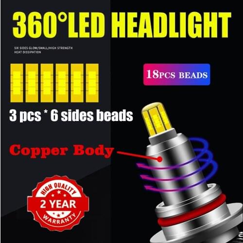 Goeser D3S D1S LED Car Headlamp D2S D4S D2H Headlight H7 H1 H11 Bulb 9005 9006 HB3 HB4 Lamp For Auto 12V 360 Light 6 Sides