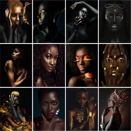 HUACAN African Woman Paint By Numbers Unique Gift Home Decoration Picture By Number Girl Acrylic Drawing On Canvas