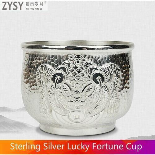 China silver city Ag999 Silver Products Hand made Sterling silver cup Tasting cup Kung Fu Teacup Can be customized free shipping