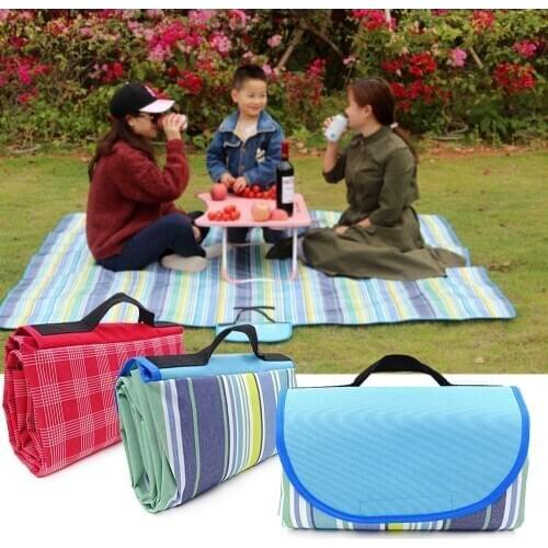 200x200/200x150/150x100cm Outdoor Portable Summer Beach Mat Picnic Blanket Waterproof Baby Plaid Blanket Multiplayer Camping Mat