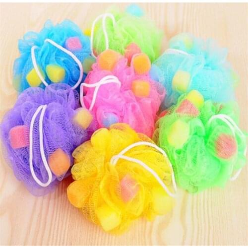 Colorful Soft Shower Mesh Foaming Sponge Bath Bubble Ball Body Skin Cleaner Exfoliating Scrubber Back Brush Bathroom Accessories