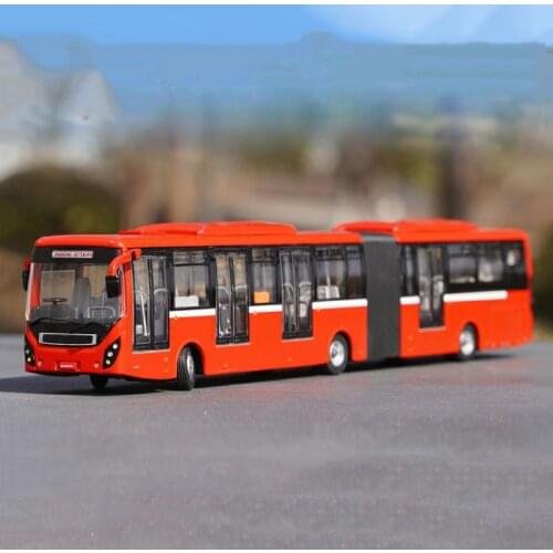 Diecast 1/64 Scale Bus BRT Articulated Alloy Model Collection Decoration Souvenir Ornaments Display Vehicle Toy Gift Collectible