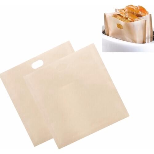 2pcs/set Non-Stick Toaster Bag Reusable Bread Sandwich Bags Pockets Heat-Resistant Baking Pastry Tools