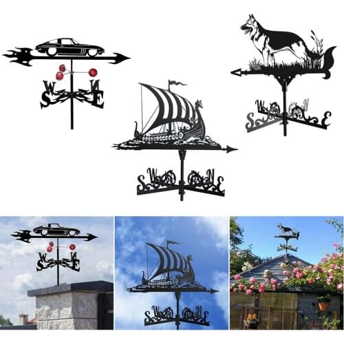 Metal Weather Vane Garden Stake Ornament Roof Weathervane Dog