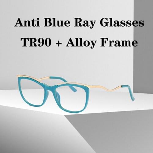 Fashion Trend Unisex Anti Blue Ray Glasses Man Women TR90 Rectangular Eyewear Frame Unique Personality Wavy Mirror Legs