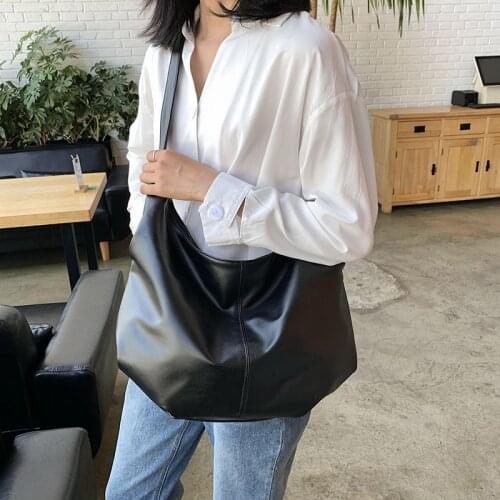 Soft PU Leather Handbags Women Bag Crossbody Bags For Women Large Capacity Casual Tote Bag Solid Color Lady Shoulder Bag Totes