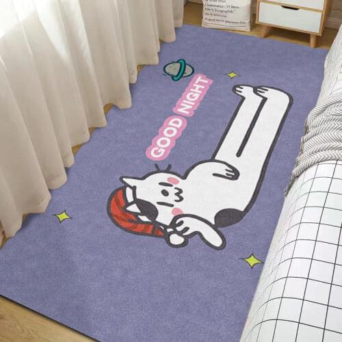 Cartoon Cat Crocodile Tiger Pattern Anti-Slip Suede Carpet Door Mat Doormat Outdoor Kitchen Living Room Floor Mat Rug