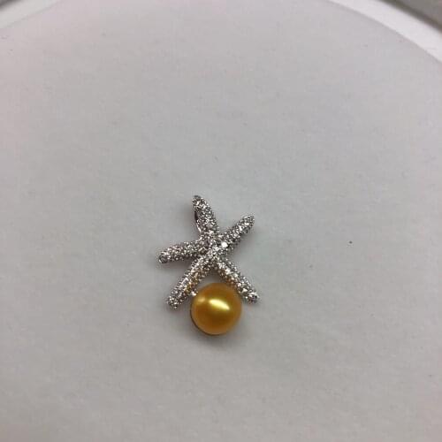 Starfish Style Pendant Base Mountings Findings Jewelry Settings Parts for Female Women Pearls Beads Crystal Agate Coral Jade