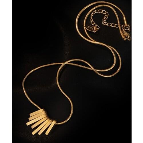 Simple Stainless Steel Necklace Womens Gold Tassel Titanium Steel Necklace Fashion Jewelry Accessories Birthday Gift