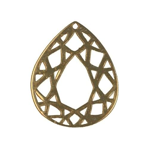 DIY jewelry material brass hollow drop-shaped single hole ladies pendant earrings necklace pendant